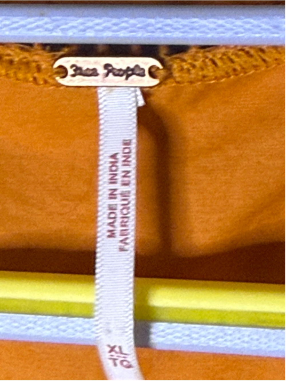Free People Orange Embroidered Blouse Size XL - Picture 5 of 6
